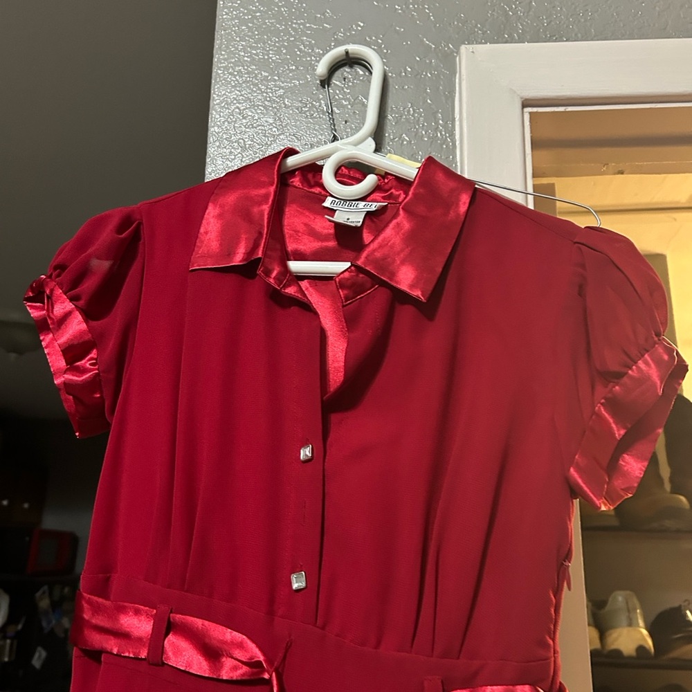 Robbie Bee Vibrant Red Satin Garment